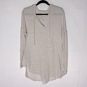 5/$25 Tresics Beach Cream Semi Sheer Long Sleeve Hoodie Beach Cover L